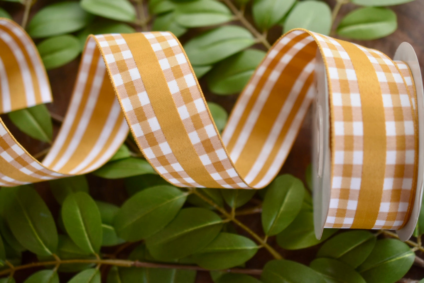 Yellow and White Gingham with Stripe (1.5 inch) -SP3