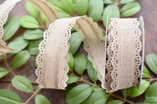 Natural Scalloped Edge Ribbon (1.5 inch) - SE2