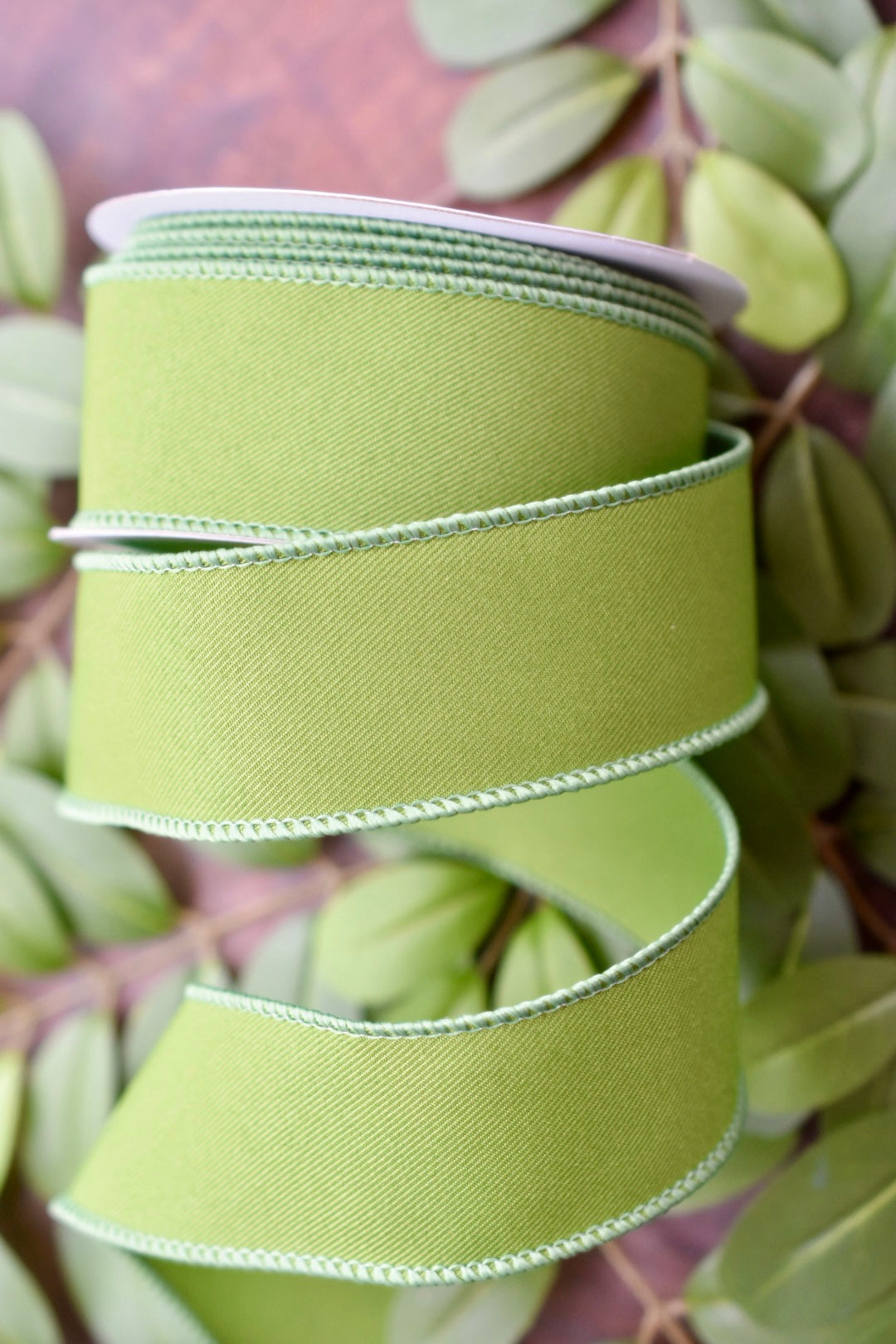 Moss Green Diagonal Weave Ribbon (1.5 inch) - DW1