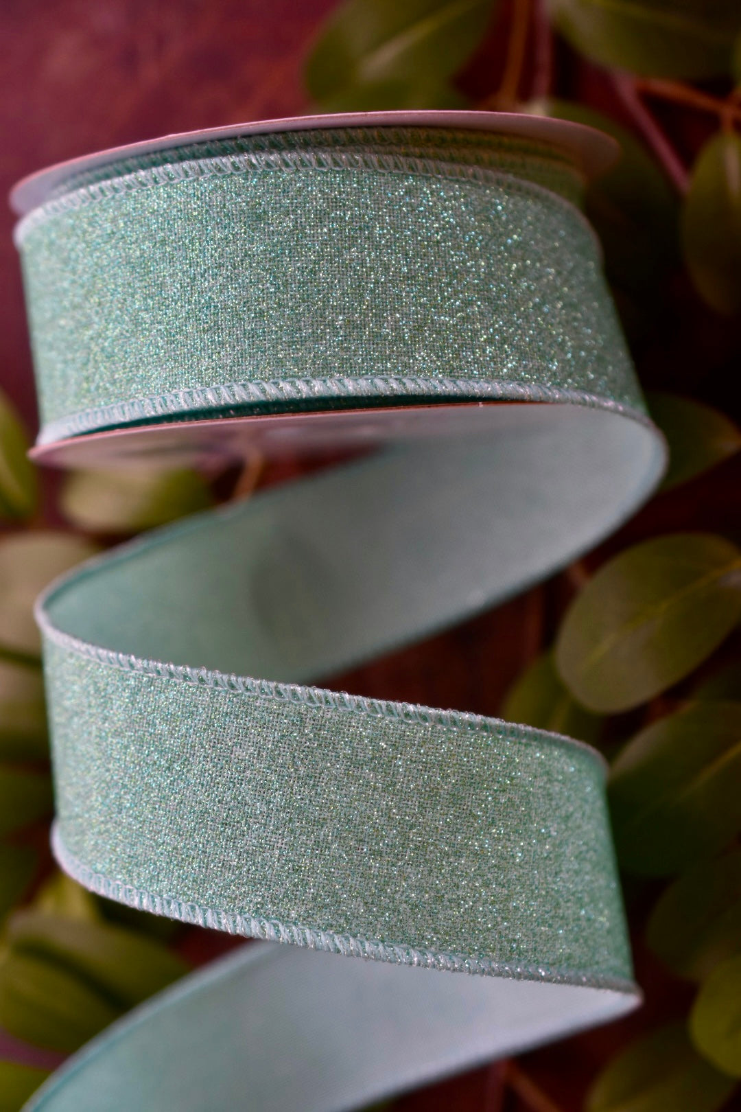 Mint Fine Glitter Ribbon (1.5 inch) - S9