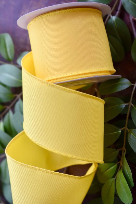 Yellow Diagonal Weave Ribbon (2.5 inch) - DW4