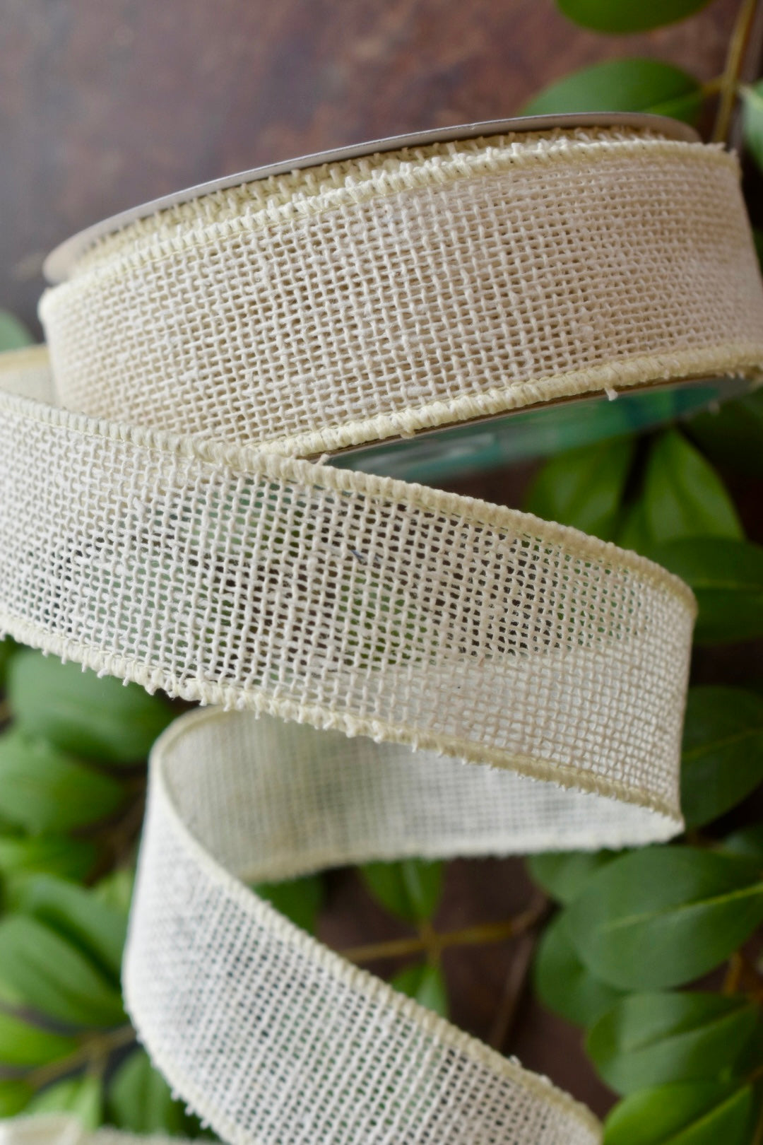 Ivory Faux Burlap Ribbon (1.5 inch) - R21