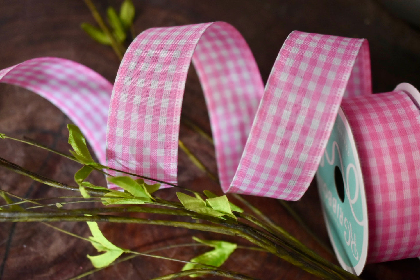 Light Pink and White Gingham Ribbon (1.5 inch) - GC3