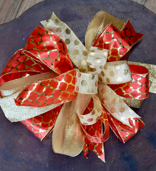 Holiday Shimmer Bow with Tails - 12"