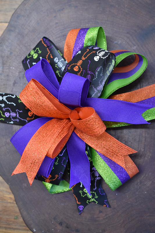 Spooky, Scary Skeletons Bow with Tails - 12"