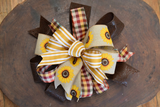 Rustic Sunflower Bow - 12"