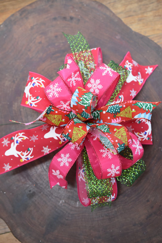 A Rosy Christmas Bow - 12"