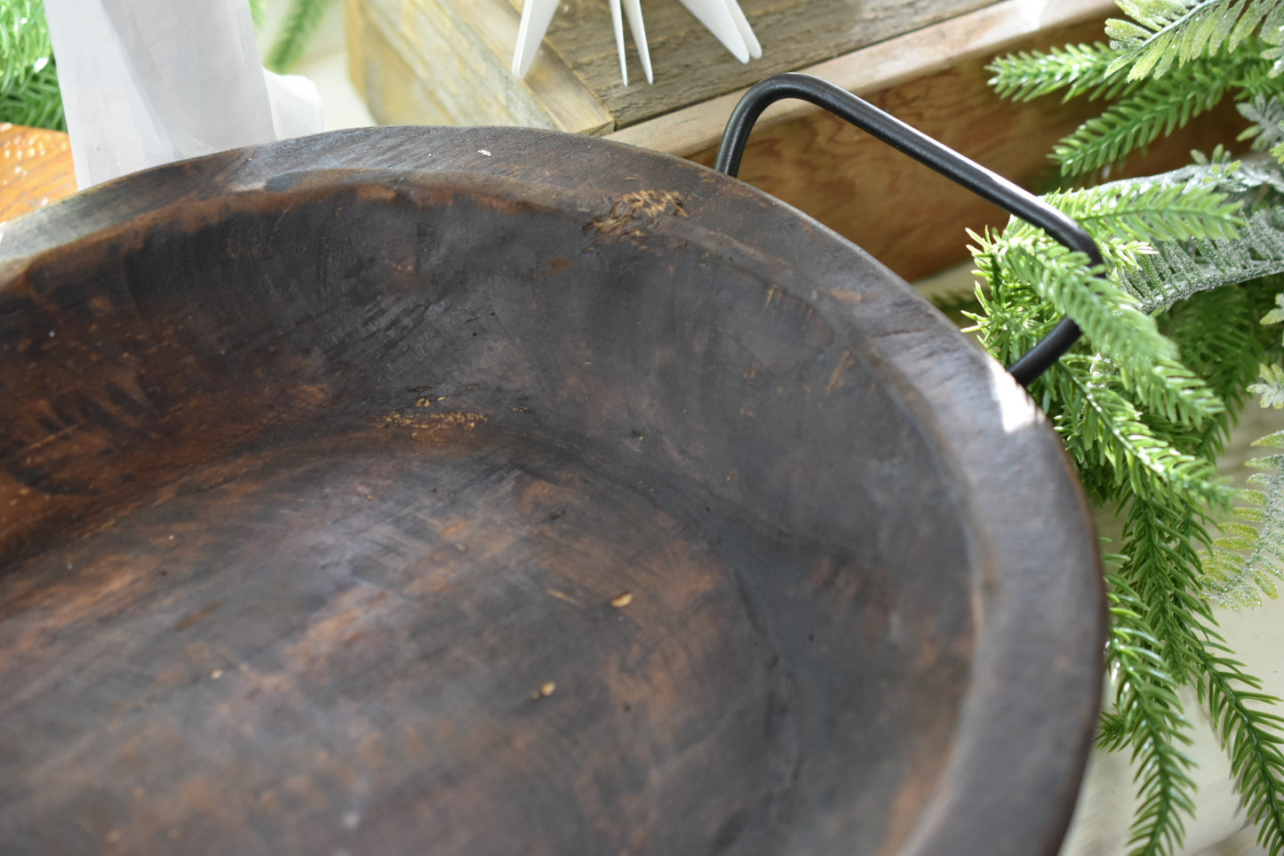 Medium Carved Bowl with Handles