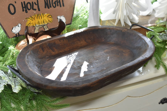 Medium Carved Bowl with Handles