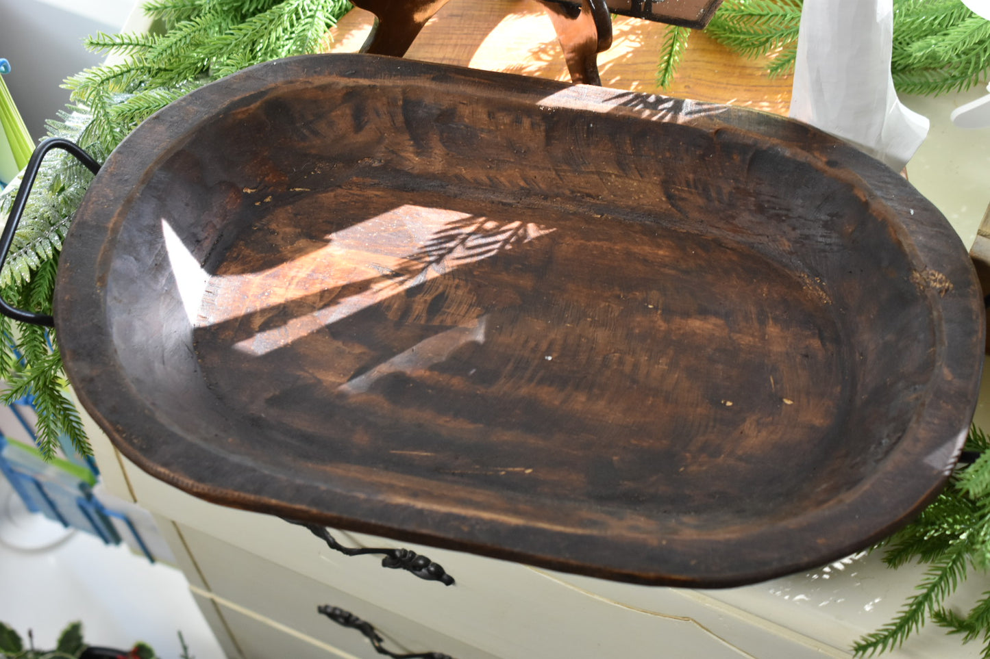 Medium Carved Bowl with Handles