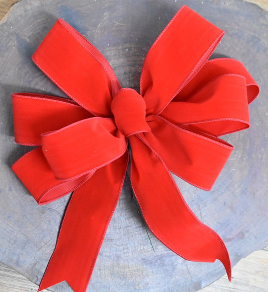 Red Velvet Bow (S) - 8 loops