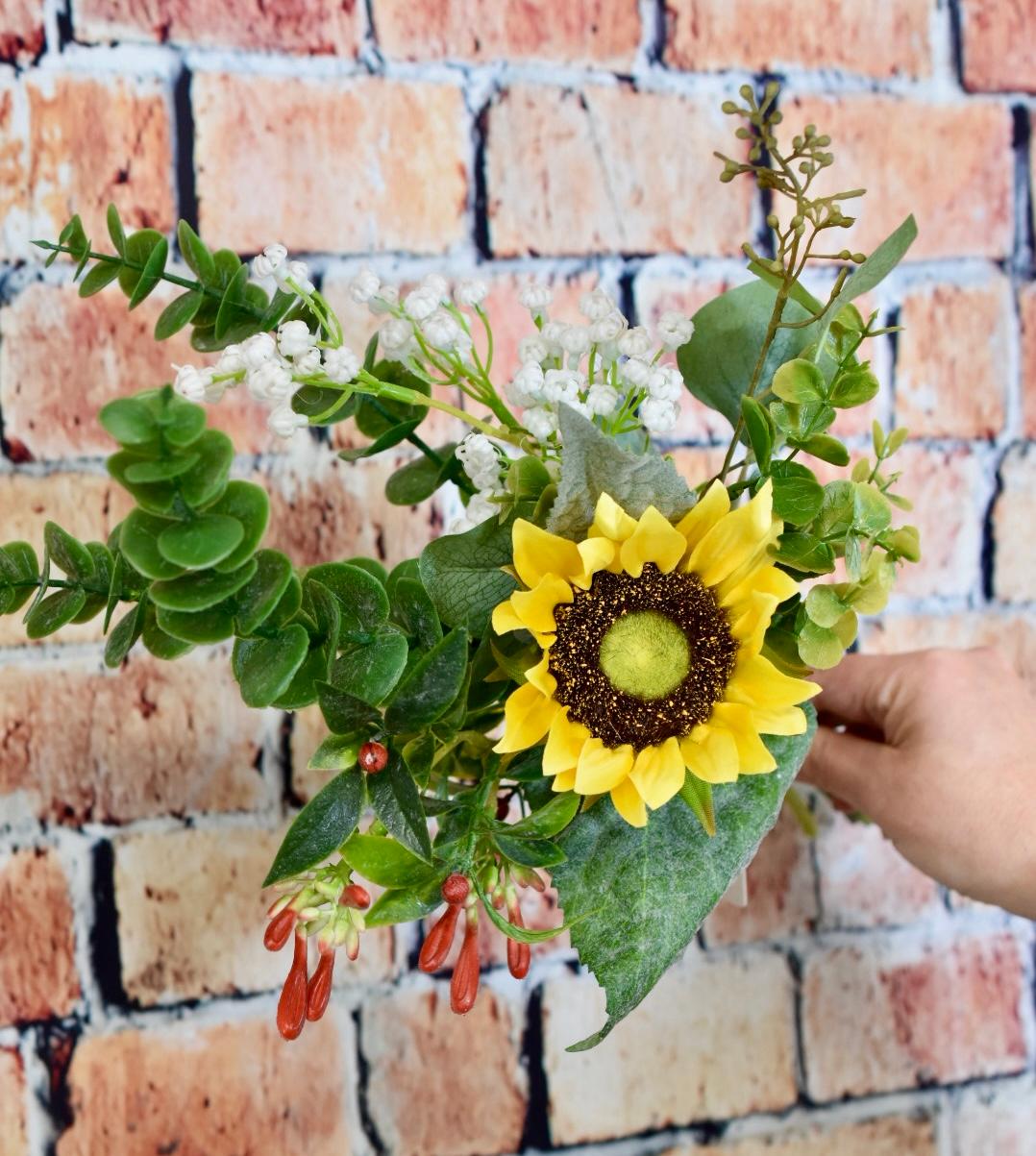 17" Sunflower and Eucalyptus Bouquet - SUN1