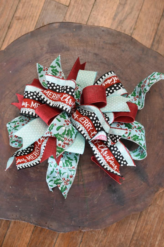 Holly Jolly Bow with Tails - 12"